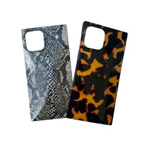 Flaunt IPhone  12‎ Pro max Gray & Brown  Covers with Stylish Design 2pc bundle